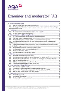 Examiners and Moderators FAQs .